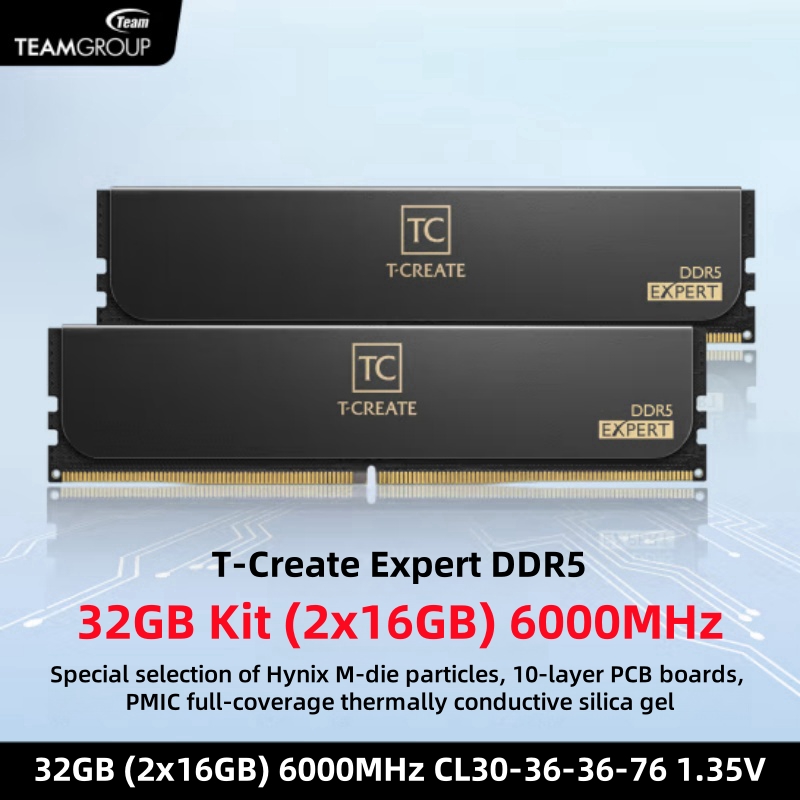 Ram Memory Module - TEAMGROUP T-Create Expert CL30 오버클럭킹 10L